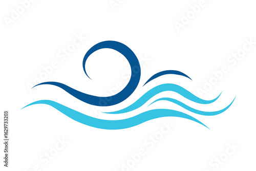Line water wave icon. Wavy lines water. Vector illustration line icon with simple doodle wave