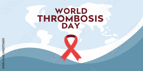 World Thrombosis Day poster with red ribbon