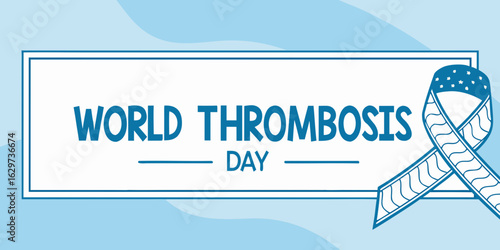 World Thrombosis Day banner with awareness ribbon illustration