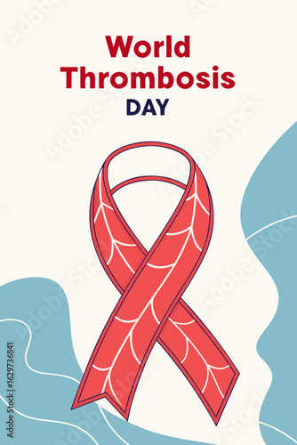World Thrombosis Day illustration with awareness ribbon on abstract background