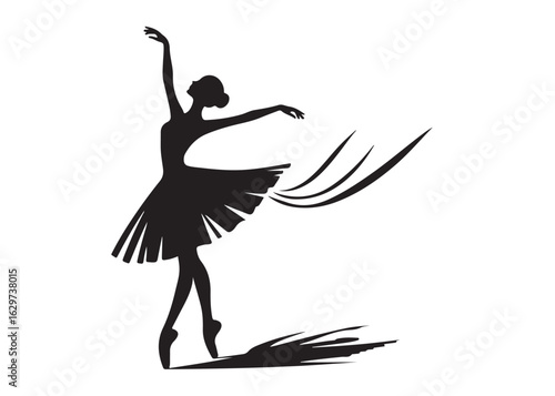 ballerina dancer logo silhouette vector design, ballet silhouette ballerina logo icon silhouette, ballerina female performance ballet pose logo silhouette logo vector silhouette on white background   