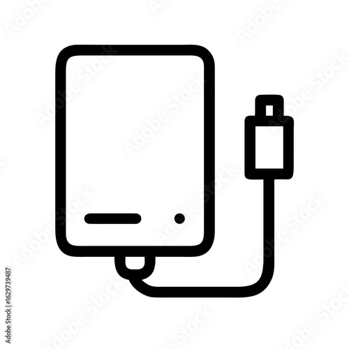 External Hard Drive Line Icons Set – Storage, Data, Technology, Backup, Computer Symbols 2