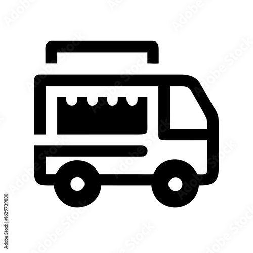 Food Truck Icon – Mobile Restaurant Symbol, Street Food Van, Fast Food Vehicle Design