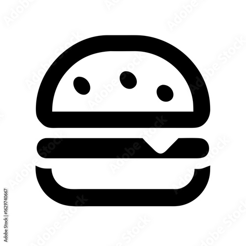 Hamburger Line Icons Set – Food, Fast Food, Burger, Meal, Snack Symbols