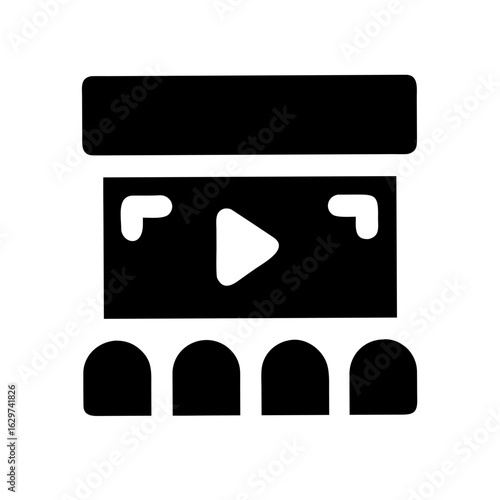 Movie Theater Icon – Cinema Symbol, Film Screening and Entertainment Design