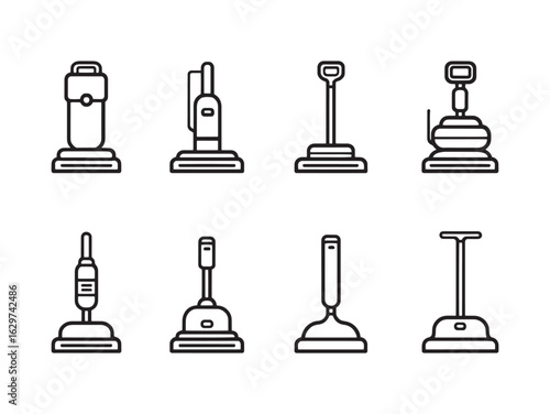 Floor Polisher line art used in commercial buildings