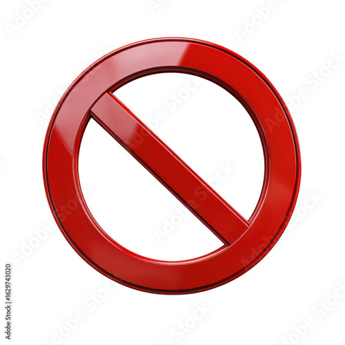 Free Download Red prohibition sign, a universal symbol for restriction, representing denial on transparent background - GFXLoad