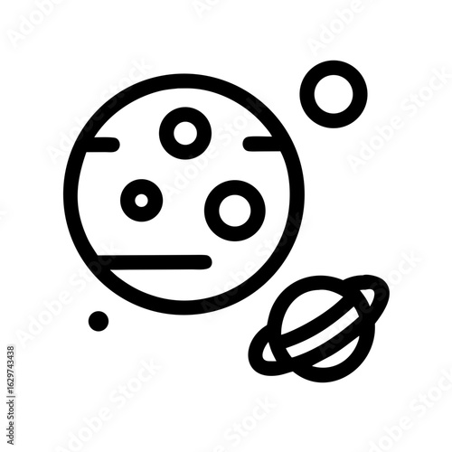 Planets Outline Icon – Solar System and Astronomy Vector Illustration