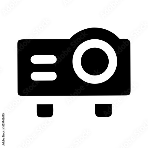 Projector Pictogram Icon – Presentation and Multimedia Device Vector Symbol 2