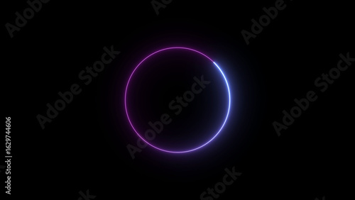 Neon blue circle frame loading icon background illustration in retro style and creating a stunning 4k illustration .	