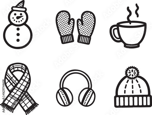 Charming winter icons for cozy seasonal designs