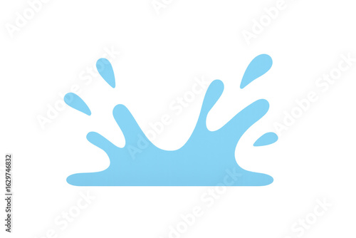 Transparent background showcasing light blue water droplet forming delicate crown-like splash, symbolizing liquid dynamics, freshness, clarity