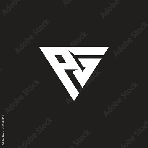 Free Download Triangle shape, letter PG initials monogram vector illustration. - GFXLoad