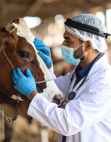 Veterinarian examining a cow (4)