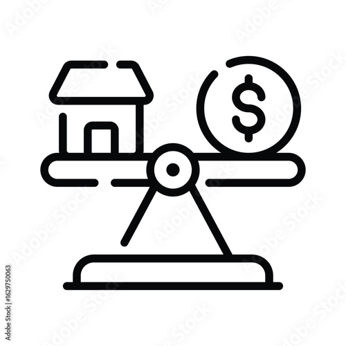 Here is a linear icon of property comparison sale