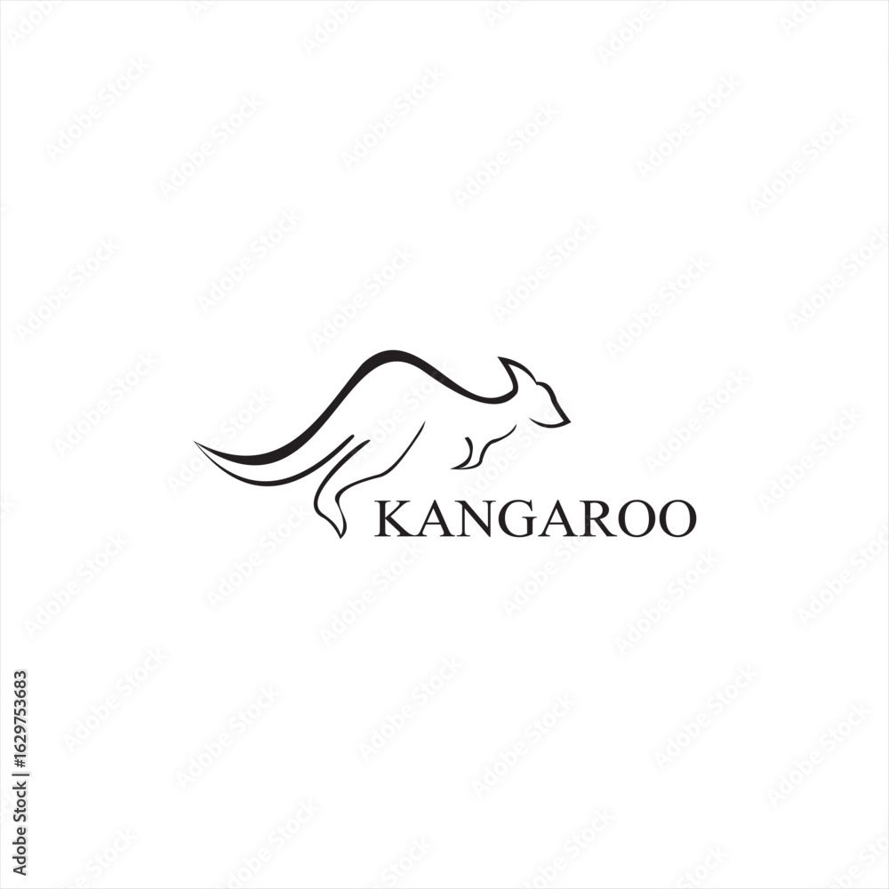 Obraz premium kangaroo logo design vector icon modern simple