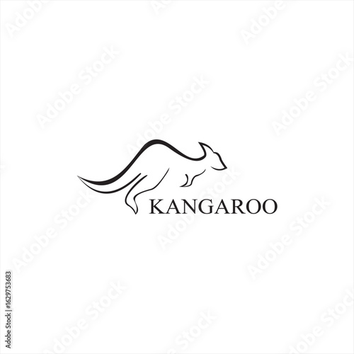 kangaroo logo design vector icon modern simple