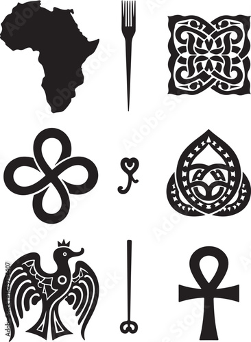 Explore African heritage with iconic symbols and cultural motifs