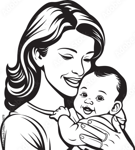 Nurturing Arms Mother’s Care Heartfelt Hold Black Mother Logo