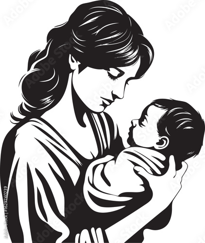 Stylish Black Mother Hugging Baby Gentle Arms Mother Holding Child