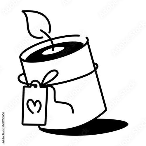 A drawing style icon showing wedding candle
