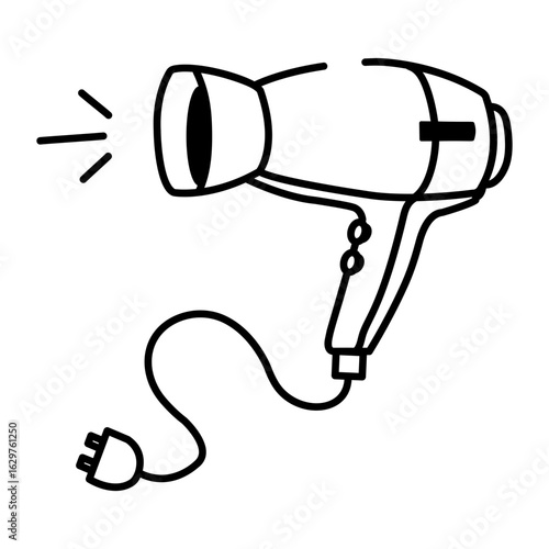 A sketchy style icon depicting hair dryer
