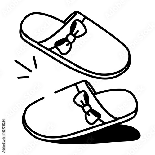 showingA drawing style icon showing bridal slipper
