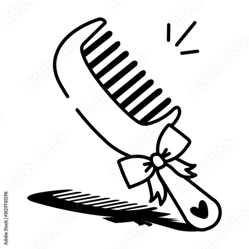 A hand drawn style icon showing comb
