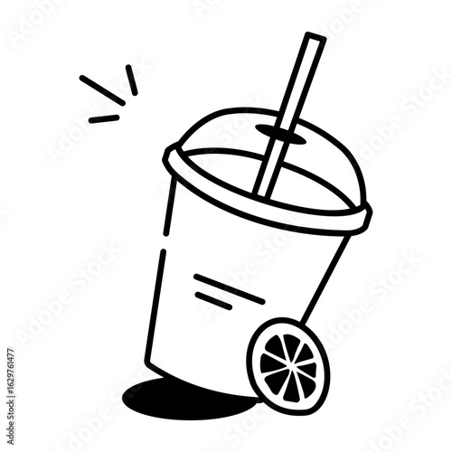 A drawing style icon showing refreshment
