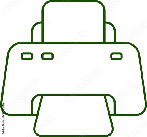 Linear Style Green Printer Icon.