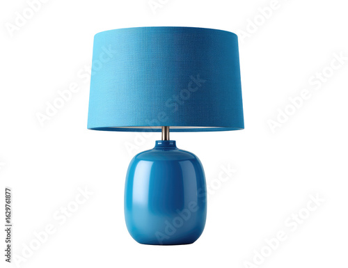 Cobalt blue table lamp with fabric shade