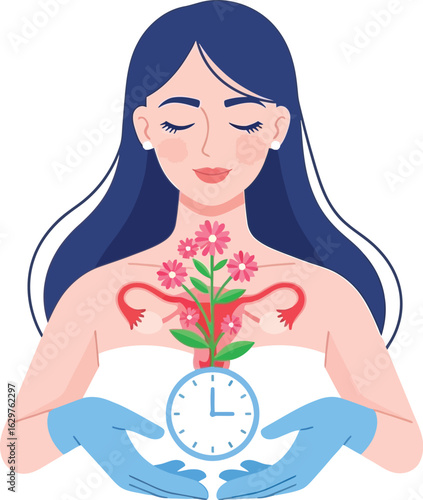 Woman health female reproductive system healthcare illustration