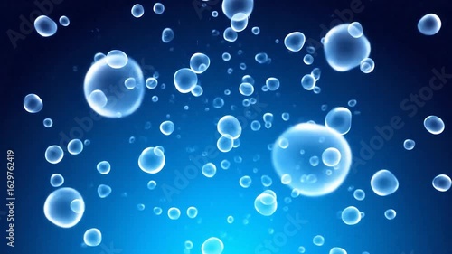 Wallpaper Mural Abstract floating bubbles in a deep blue atmosphere conceptual 3d animation Torontodigital.ca