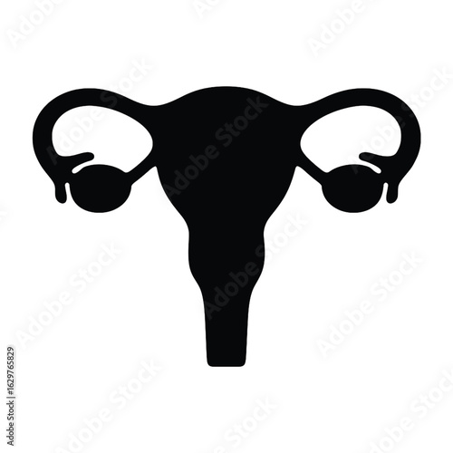 Female uterus silhouette vector design on white background