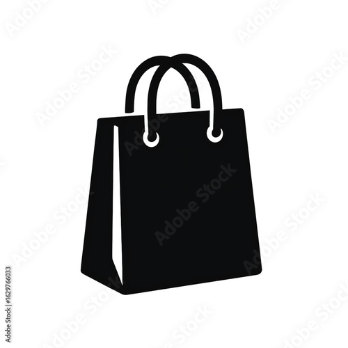 Shopping bag icon silhouette vector design on white background