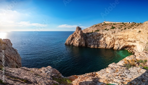 view of cape aya grotto balaklava neighborhood sevastopol crimean peninsula