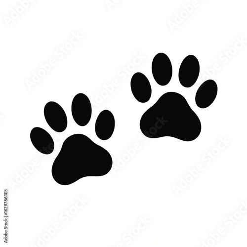 Black panther paw print icon silhouette vector design on white background