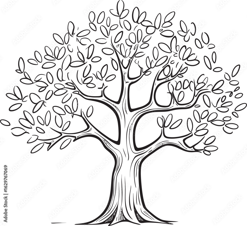 Obraz premium Minimalist Olive Tree Black Vector Design Olive Tree Branches Black Vector Logo