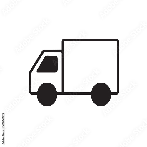 Shipping truck outline icon isolated on white background