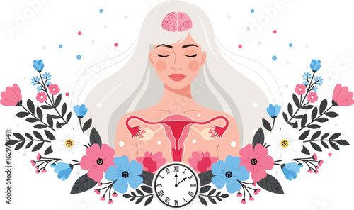 Female reproductive health and mental health awareness concept