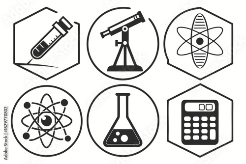 science and chemistry icon set