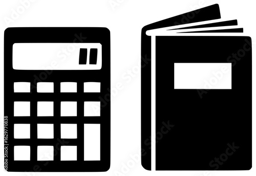 Calculator on a students desk with textbook and science equipment nearby always