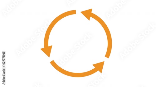 Circular cyclical movement of arrow. Circular arrow movement animation. Idea for websites, apps and creativity