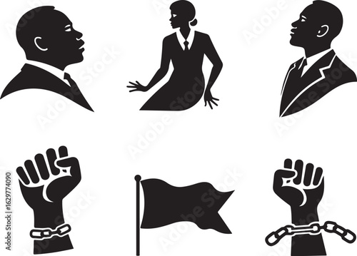 Powerful silhouettes celebrate freedom, progress, and unity
