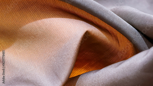Close-Up of Folded Iridescent Silk Fabric