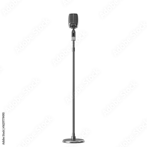 Retro Microphone isolated on transparent background
