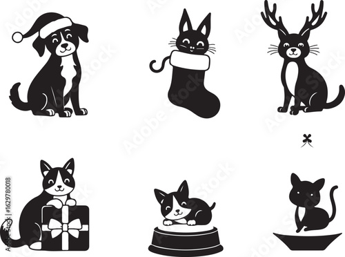 Festive pets celebrate holidays with cute Christmas charm and joy