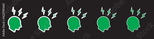  Headache icon Symbol collection
