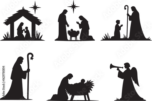 Nativity scene silhouettes evoke holiday spirit and tradition
