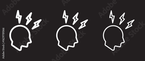  Headache icon Symbol collection